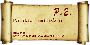 Palaticz Emilián névjegykártya